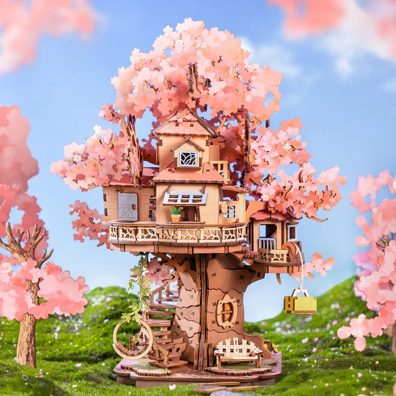 DIY Quebra-cabeça 3D Sakura Tree House | Danva Creations