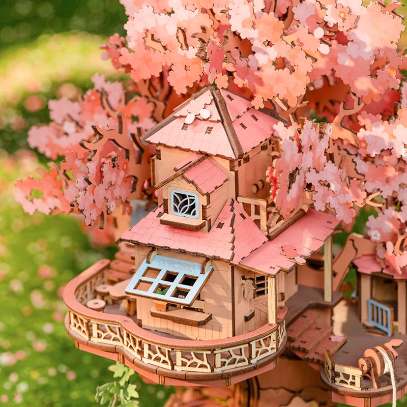 DIY Quebra-cabeça 3D Sakura Tree House | Danva Creations