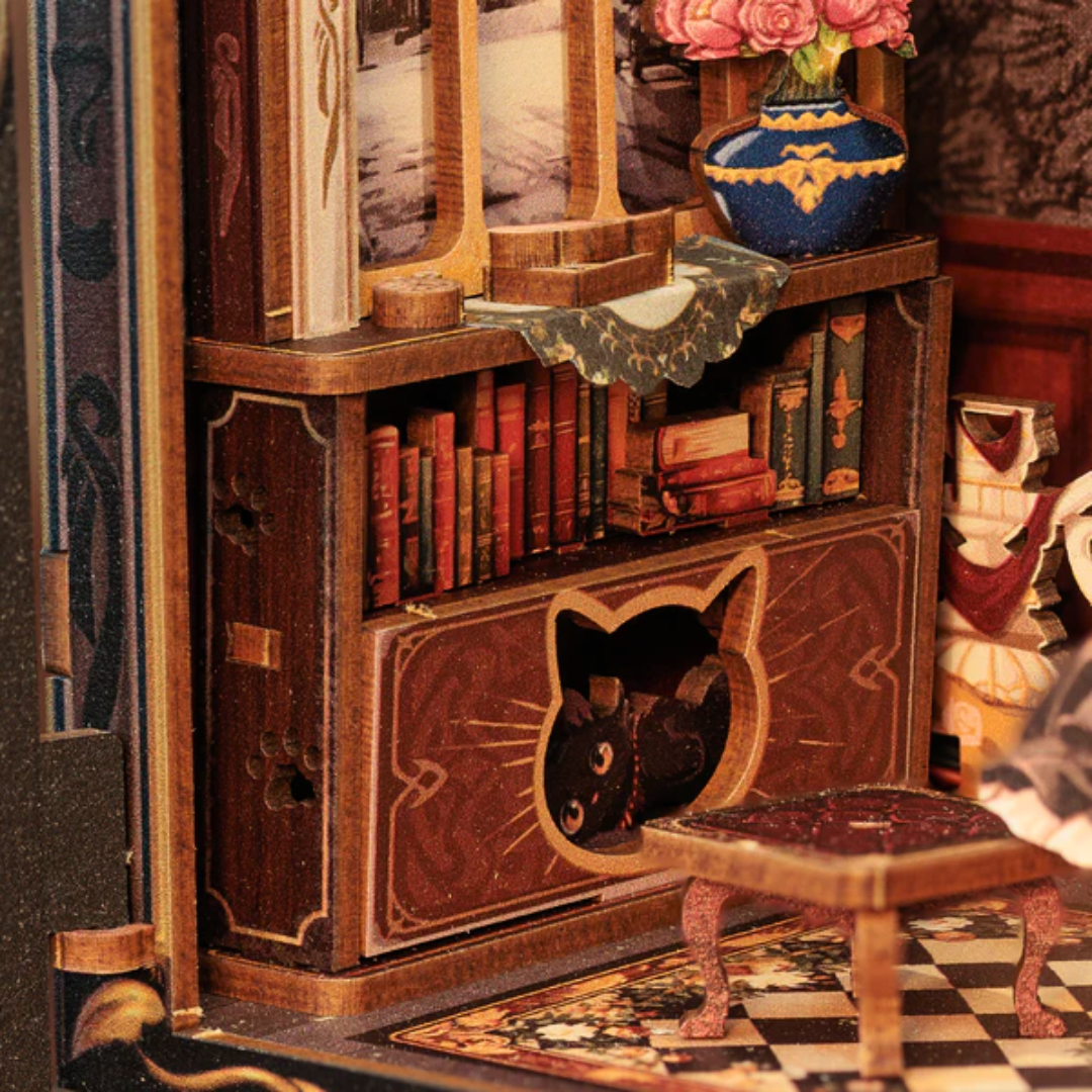 DIY Booknook Cont Cat's Study - Série Mini Bookstore | Danva Creations