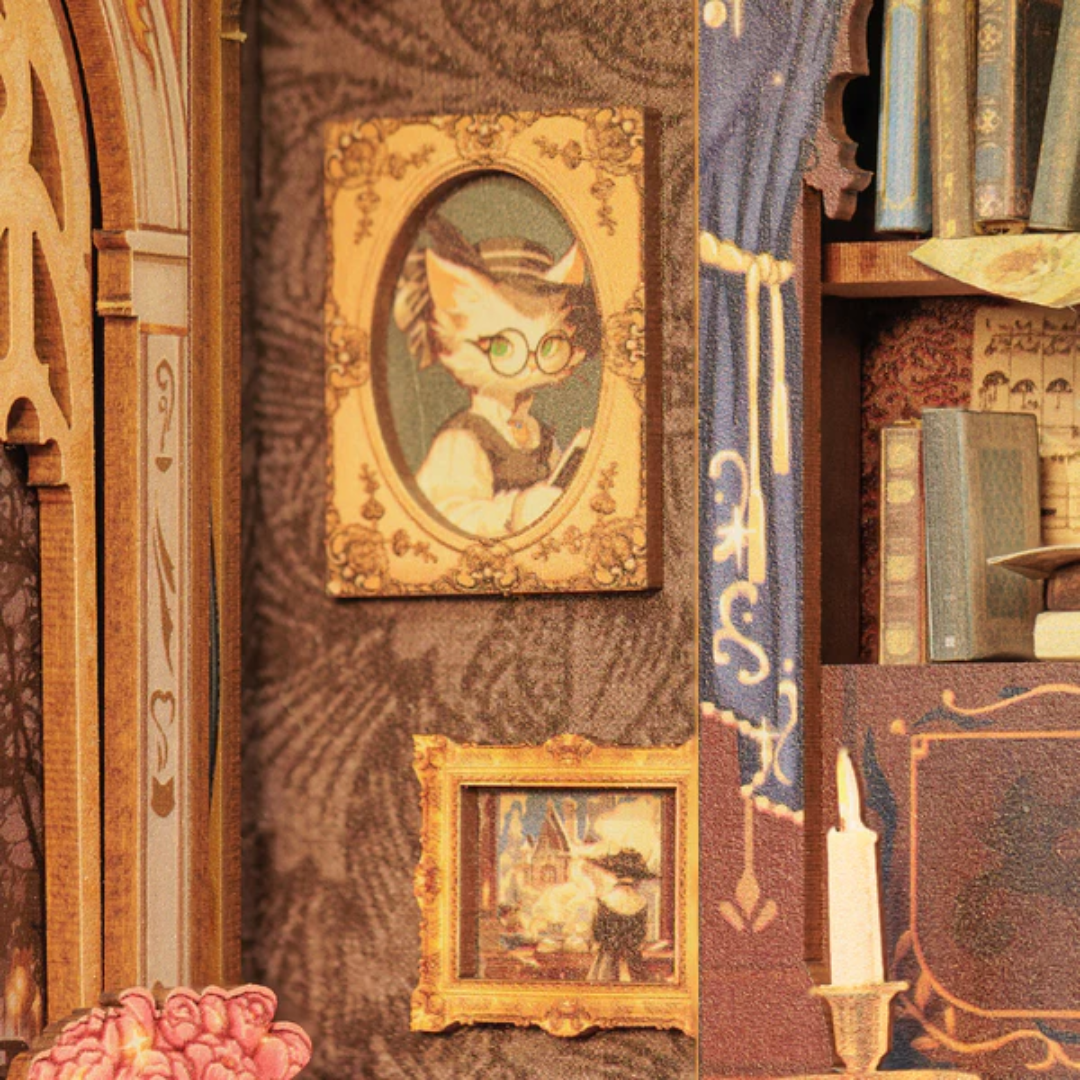 DIY Booknook Cont Cat's Study - Série Mini Bookstore | Danva Creations