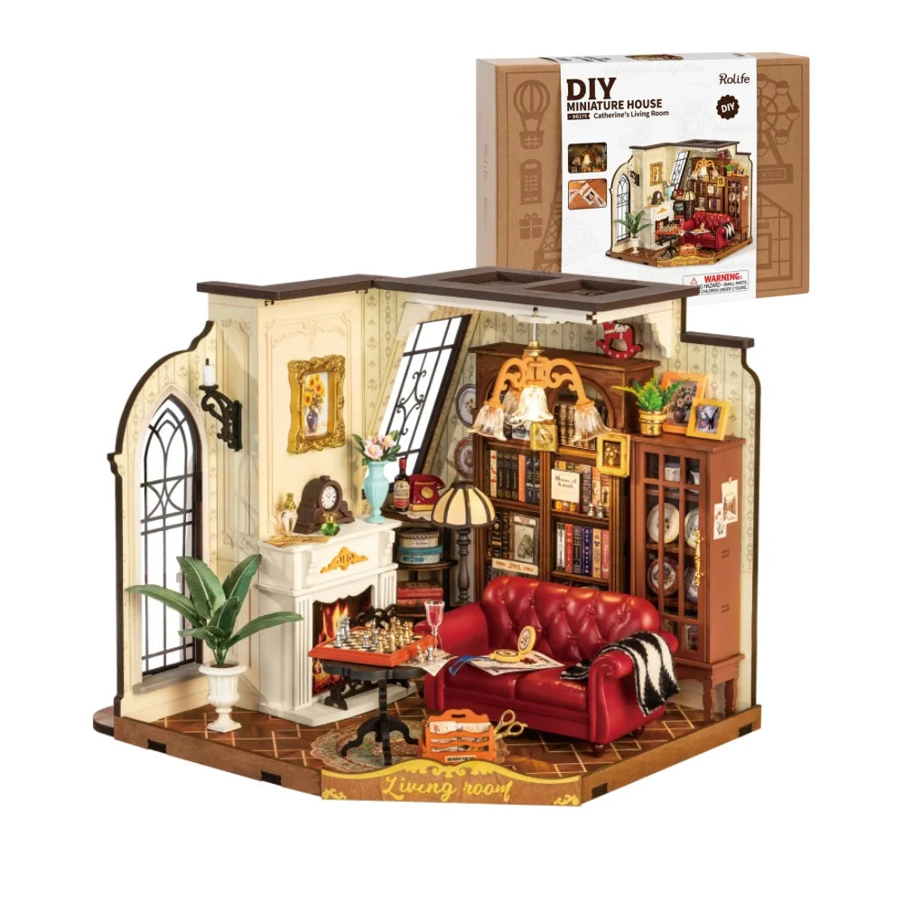 DIY Miniatura Catherine's Living Room - Sala de estar |  Danva Creations