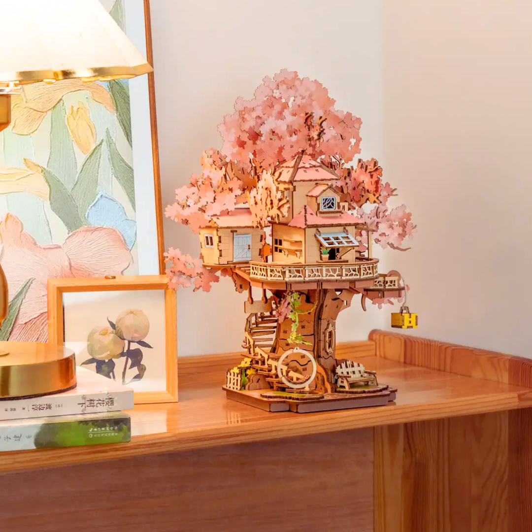DIY Quebra-cabeça 3D Sakura Tree House | Danva Creations